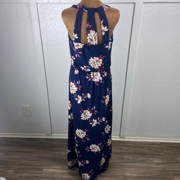 Nine Britton Navy Floral Maxi Dress with Strappy Back — Size Small - Picture 4 of 9
